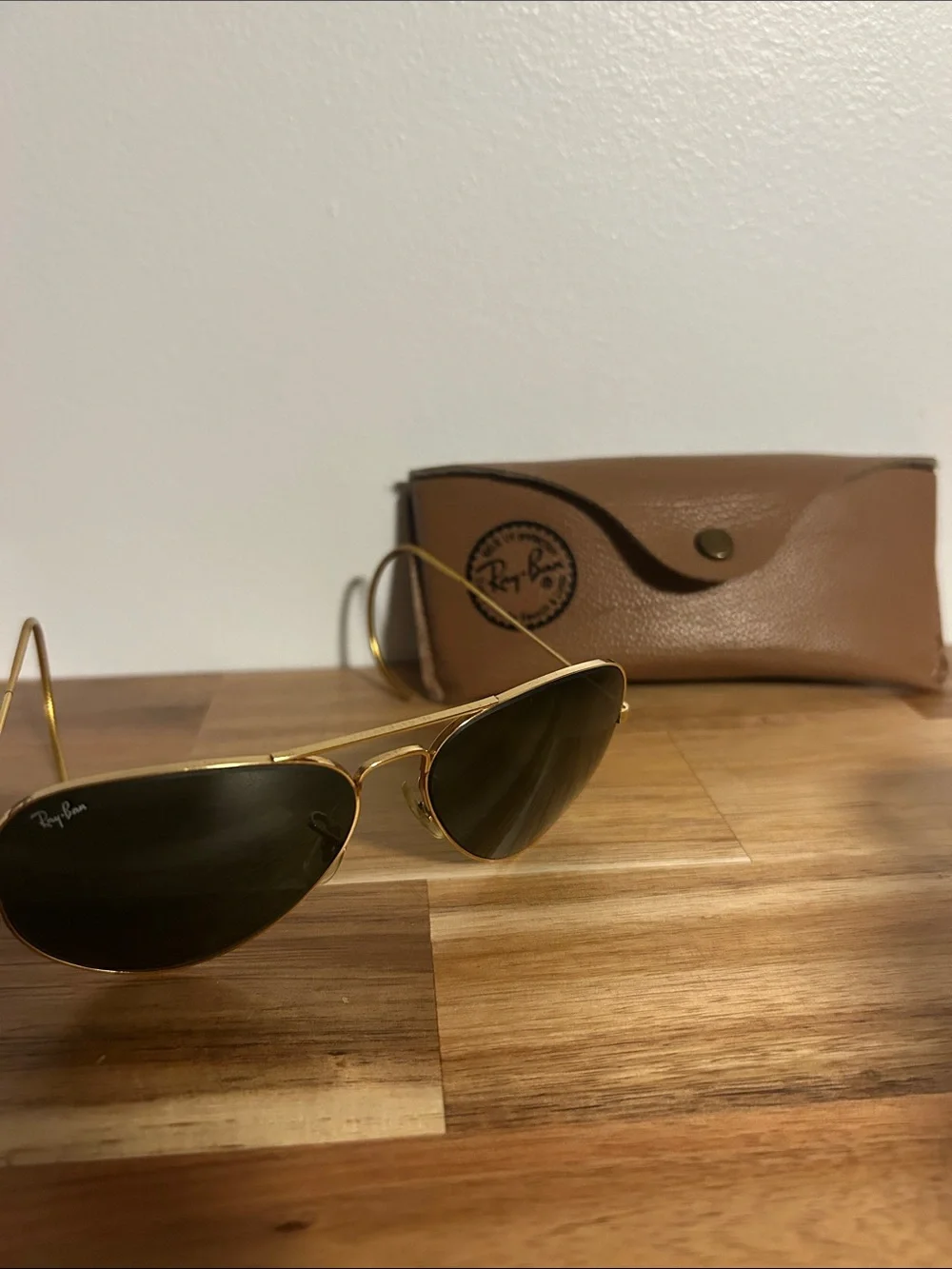 RARE Ray-Ban Gold Metal Outdoorsman Aviator Sunglasses 58 14